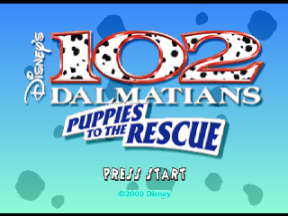 102 Dalmatians: Puppies to the Rescue title screen for Playstation